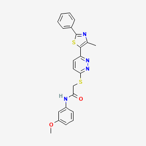 molecular formula C23H20N4O2S2 B2800567 N-(3-METHOXYPHENYL)-2-{[6-(4-METHYL-2-PHENYL-1,3-THIAZOL-5-YL)PYRIDAZIN-3-YL]SULFANYL}ACETAMIDE CAS No. 892415-74-6