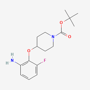 molecular formula C16H23FN2O3 B2800589 tert-Butyl 4-(2-amino-6-fluorophenoxy)piperidine-1-carboxylate CAS No. 1286264-82-1