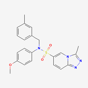 molecular formula C22H22N4O3S B2800601 N-(4-methoxyphenyl)-3-methyl-N-[(3-methylphenyl)methyl]-[1,2,4]triazolo[4,3-a]pyridine-6-sulfonamide CAS No. 1251705-01-7