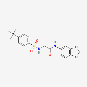molecular formula C19H22N2O5S B2800603 N-(2H-1,3-BENZODIOXOL-5-YL)-2-(4-TERT-BUTYLBENZENESULFONAMIDO)ACETAMIDE CAS No. 708291-59-2