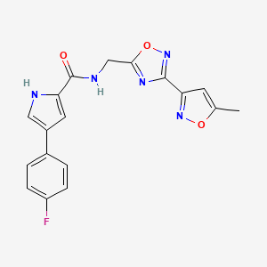 4-(4-fluorophenyl)-N-((3-(5-methylisoxazol-3-yl)-1,2,4-oxadiazol-5-yl)methyl)-1H-pyrrole-2-carboxamide