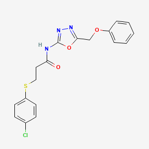 3-((4-chlorophenyl)thio)-N-(5-(phenoxymethyl)-1,3,4-oxadiazol-2-yl)propanamide