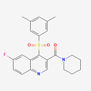 4-[(3,5-Dimethylphenyl)sulfonyl]-6-fluoro-3-(piperidin-1-ylcarbonyl)quinoline