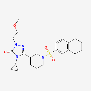 4-cyclopropyl-1-(2-methoxyethyl)-3-(1-((5,6,7,8-tetrahydronaphthalen-2-yl)sulfonyl)piperidin-3-yl)-1H-1,2,4-triazol-5(4H)-one