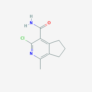 molecular formula C10H11ClN2O B2800648 3-chloro-1-methyl-5H,6H,7H-cyclopenta[c]pyridine-4-carboxamide CAS No. 2167205-35-6