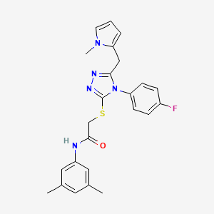 N-(3,5-dimethylphenyl)-2-[[4-(4-fluorophenyl)-5-[(1-methyl-2-pyrrolyl)methyl]-1,2,4-triazol-3-yl]thio]acetamide