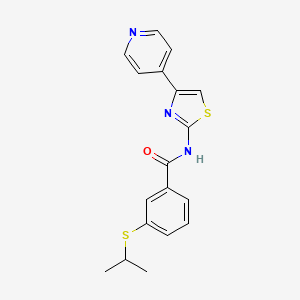 molecular formula C18H17N3OS2 B2800652 3-(isopropylthio)-N-(4-(pyridin-4-yl)thiazol-2-yl)benzamide CAS No. 941884-88-4