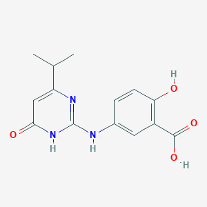 2-Hydroxy-5-{[6-oxo-4-(propan-2-yl)-1,6-dihydropyrimidin-2-yl]amino}benzoic acid