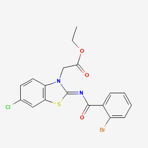 (Z)-ethyl 2-(2-((2-bromobenzoyl)imino)-6-chlorobenzo[d]thiazol-3(2H)-yl)acetate