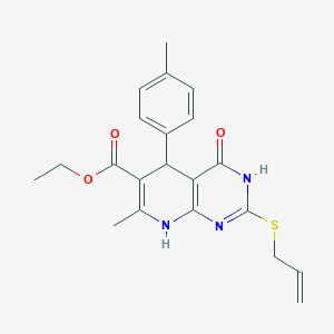 Ethyl 2-(allylthio)-7-methyl-4-oxo-5-(p-tolyl)-3,4,5,8-tetrahydropyrido[2,3-d]pyrimidine-6-carboxylate