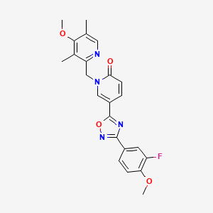 5-(3-(3-fluoro-4-methoxyphenyl)-1,2,4-oxadiazol-5-yl)-1-((4-methoxy-3,5-dimethylpyridin-2-yl)methyl)pyridin-2(1H)-one