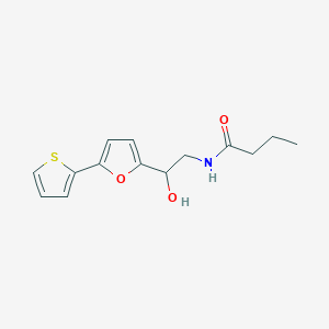 molecular formula C14H17NO3S B2800675 N-{2-hydroxy-2-[5-(thiophen-2-yl)furan-2-yl]ethyl}butanamide CAS No. 2309259-23-0