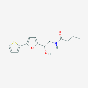 N-[2-Hydroxy-2-(5-thiophen-2-ylfuran-2-yl)ethyl]butanamide