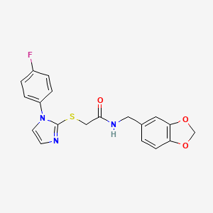 N-(1,3-benzodioxol-5-ylmethyl)-2-{[1-(4-fluorophenyl)-1H-imidazol-2-yl]thio}acetamide