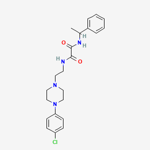 molecular formula C22H27ClN4O2 B2800685 N1-(2-(4-(4-chlorophenyl)piperazin-1-yl)ethyl)-N2-(1-phenylethyl)oxalamide CAS No. 1049373-78-5