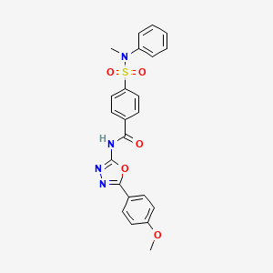 molecular formula C23H20N4O5S B2800700 N-[5-(4-methoxyphenyl)-1,3,4-oxadiazol-2-yl]-4-[methyl(phenyl)sulfamoyl]benzamide CAS No. 442881-14-3