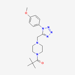 1-(4-((1-(4-methoxyphenyl)-1H-tetrazol-5-yl)methyl)piperazin-1-yl)-2,2-dimethylpropan-1-one