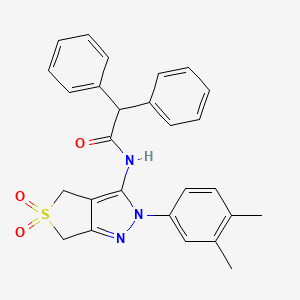 N-(2-(3,4-dimethylphenyl)-5,5-dioxido-4,6-dihydro-2H-thieno[3,4-c]pyrazol-3-yl)-2,2-diphenylacetamide
