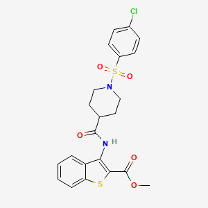 Methyl 3-(1-((4-chlorophenyl)sulfonyl)piperidine-4-carboxamido)benzo[b]thiophene-2-carboxylate