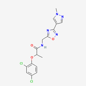 2-(2,4-dichlorophenoxy)-N-((3-(1-methyl-1H-pyrazol-4-yl)-1,2,4-oxadiazol-5-yl)methyl)propanamide