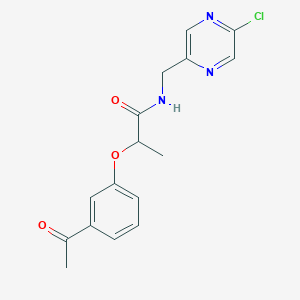 molecular formula C16H16ClN3O3 B2800714 2-(3-acetylphenoxy)-N-[(5-chloropyrazin-2-yl)methyl]propanamide CAS No. 2094697-11-5