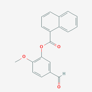 molecular formula C19H14O4 B2800719 5-formyl-2-methoxyphenyl 1-naphthoate CAS No. 432001-35-9