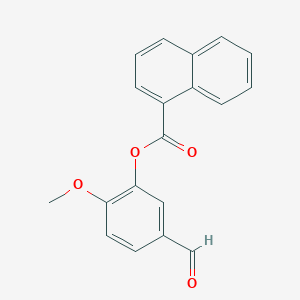 molecular formula C19H14O4 B2800719 5-Formyl-2-methoxyphenyl naphthalene-1-carboxylate CAS No. 432001-35-9