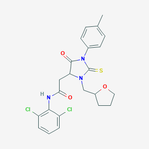 molecular formula C23H23Cl2N3O3S B280072 N~1~-(2,6-DICHLOROPHENYL)-2-[1-(4-METHYLPHENYL)-5-OXO-3-(TETRAHYDRO-2-FURANYLMETHYL)-2-THIOXO-4-IMIDAZOLIDINYL]ACETAMIDE 