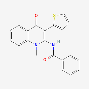 molecular formula C21H16N2O2S B2800731 N-[1-methyl-4-oxo-3-(thiophen-2-yl)-1,4-dihydroquinolin-2-yl]benzamide CAS No. 883964-71-4