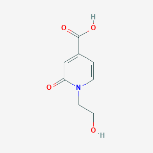 molecular formula C8H9NO4 B2800736 1-(2-Hydroxyethyl)-2-oxo-1,2-dihydropyridine-4-carboxylic acid CAS No. 1510309-88-2