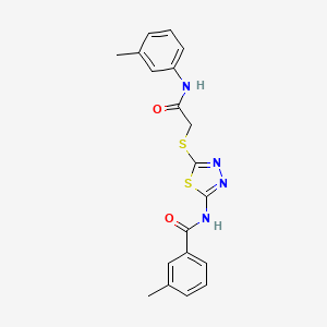 molecular formula C19H18N4O2S2 B2800737 3-methyl-N-(5-((2-oxo-2-(m-tolylamino)ethyl)thio)-1,3,4-thiadiazol-2-yl)benzamide CAS No. 392292-07-8