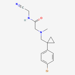 molecular formula C15H18BrN3O B2800740 2-[[1-(4-Bromophenyl)cyclopropyl]methyl-methylamino]-N-(cyanomethyl)acetamide CAS No. 1385426-21-0