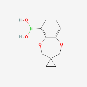 molecular formula C11H13BO4 B2800743 2,4-Dihydrospiro[1,5-benzodioxepine-3,1'-cyclopropane]-6-boronic acid CAS No. 2096335-53-2
