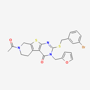7-acetyl-2-((3-bromobenzyl)thio)-3-(furan-2-ylmethyl)-5,6,7,8-tetrahydropyrido[4',3':4,5]thieno[2,3-d]pyrimidin-4(3H)-one