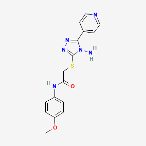 molecular formula C16H16N6O2S B2800786 2-((4-amino-5-(pyridin-4-yl)-4H-1,2,4-triazol-3-yl)thio)-N-(4-methoxyphenyl)acetamide CAS No. 573938-10-0