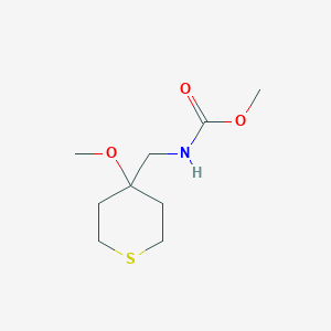 molecular formula C9H17NO3S B2800789 methyl ((4-methoxytetrahydro-2H-thiopyran-4-yl)methyl)carbamate CAS No. 2034485-91-9