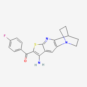 molecular formula C19H16FN3OS B2800790 [5-氨基-7-硫代-1,9-二氮杂四环[9.2.2.0~2,10~.0~4,8~]十五烯-6-基](4-氟苯基)甲酮 CAS No. 939888-43-4