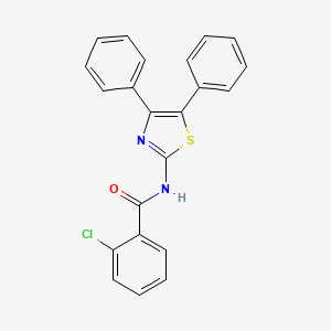 molecular formula C22H15ClN2OS B2800791 2-chloro-N-(4,5-diphenyl-1,3-thiazol-2-yl)benzamide CAS No. 321555-83-3