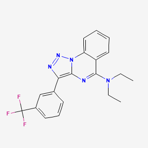 molecular formula C20H18F3N5 B2800795 N,N-Diethyl-3-[3-(trifluoromethyl)phenyl]-[1,2,3]triazolo[1,5-A]quinazolin-5-amine CAS No. 902581-04-8