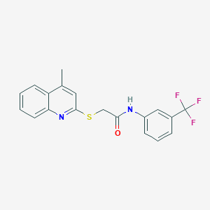 molecular formula C19H15F3N2OS B2800801 2-(4-甲基喹啉-2-基)硫醇-N-[3-(三氟甲基)苯基]乙酰胺 CAS No. 671198-83-7