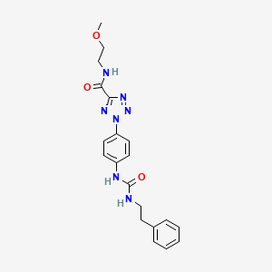 molecular formula C20H23N7O3 B2800806 N-(2-methoxyethyl)-2-(4-(3-phenethylureido)phenyl)-2H-tetrazole-5-carboxamide CAS No. 1396812-83-1