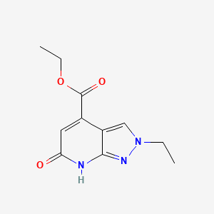 molecular formula C11H13N3O3 B2800809 ethyl 2-ethyl-6-oxo-6,7-dihydro-2H-pyrazolo[3,4-b]pyridine-4-carboxylate CAS No. 1174879-40-3