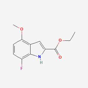molecular formula C12H12FNO3 B2800819 ethyl 7-fluoro-4-methoxy-1H-indole-2-carboxylate CAS No. 1197943-55-7