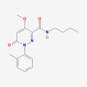 molecular formula C17H21N3O3 B2800827 N-butyl-4-methoxy-6-oxo-1-(o-tolyl)-1,6-dihydropyridazine-3-carboxamide CAS No. 921558-21-6