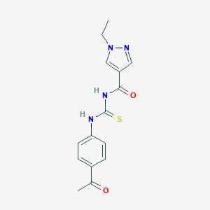 molecular formula C15H16N4O2S B280085 N-(4-acetylphenyl)-N'-[(1-ethyl-1H-pyrazol-4-yl)carbonyl]thiourea 