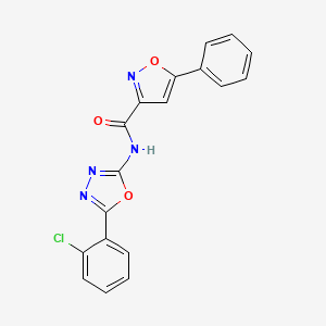 molecular formula C18H11ClN4O3 B2800859 N-[5-(2-chlorophenyl)-1,3,4-oxadiazol-2-yl]-5-phenyl-1,2-oxazole-3-carboxamide CAS No. 1203119-02-1