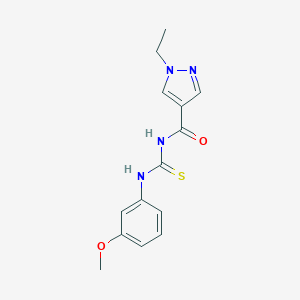 molecular formula C14H16N4O2S B280086 N-[(1-ethyl-1H-pyrazol-4-yl)carbonyl]-N'-(3-methoxyphenyl)thiourea 
