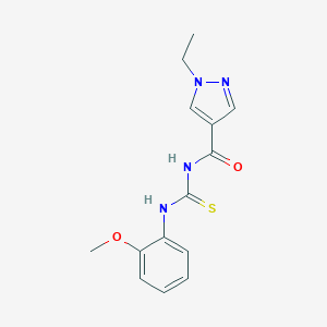 molecular formula C14H16N4O2S B280088 N-[(1-ethyl-1H-pyrazol-4-yl)carbonyl]-N'-(2-methoxyphenyl)thiourea 