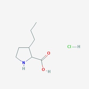 molecular formula C8H16ClNO2 B2800883 3-Propylpyrrolidine-2-carboxylic acid hydrochloride CAS No. 123807-04-5