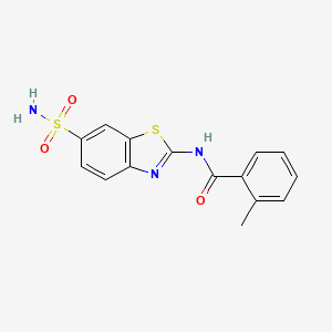molecular formula C15H13N3O3S2 B2800889 2-methyl-N-(6-sulfamoyl-1,3-benzothiazol-2-yl)benzamide CAS No. 301235-20-1